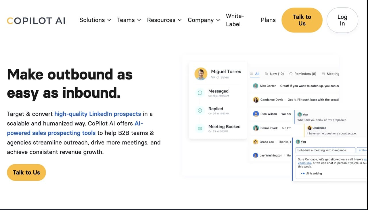 Copilot AI lead nurturing platform screenshot