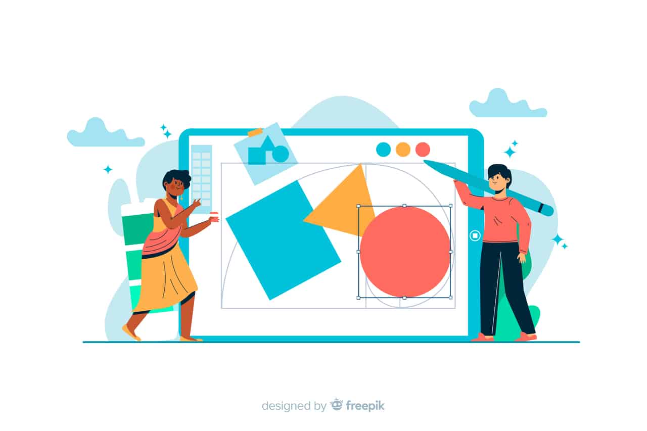 Illustration showing the design process for converting followers to customers