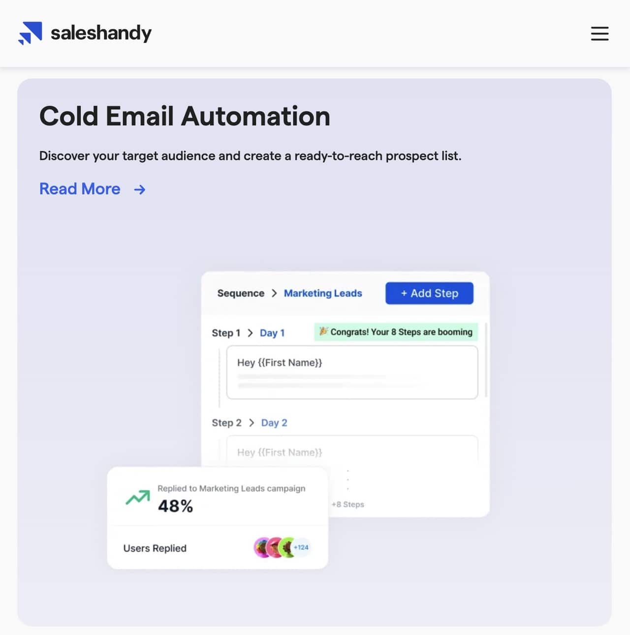 Saleshandy email automation platform screenshot